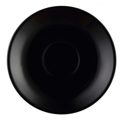 Saucer for LV-35-BLK 4 1/2" (36/Case) – A durable 4 1/2-inch black saucer designed to pair perfectly with the LV-35-BLK cup. Provides a stable base for serving hot beverages while enhancing presentation. Ideal for cafés, restaurants, and catering operations.