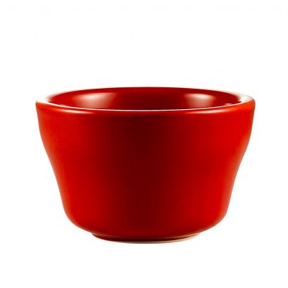 Bouillon Red – 7.25 oz, 4" (36/Case)
A vibrant red bouillon cup featuring a 7.25-ounce capacity and 4-inch diameter. Crafted from durable stoneware, it’s perfect for serving soups, broths, and small portions in restaurants, cafés, or catered events. The bold red color adds warmth and energy to any tabletop presentation.