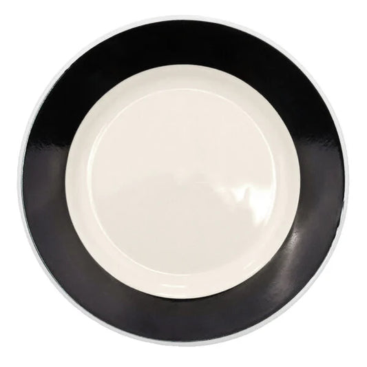 Plate R.E. Black 7 1/4" (36/Case) – A sleek and modern 7.25-inch black plate designed for everyday dining and commercial use. Its durable stoneware construction provides excellent resistance to chipping, while the refined black finish adds a stylish touch to entrées, desserts, appetizers, and side dishes. Ideal for restaurants, cafés, catering, and high-volume service.
