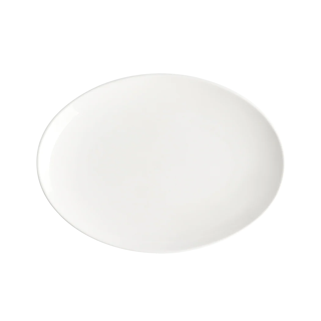 Coupe Oval Platter 10" (24/Case) – A stylish 10-inch coupe-style oval platter, perfect for serving entrées, appetizers, or shared dishes. Crafted from durable, high-quality stoneware, ideal for restaurants, cafés, catering, and contemporary table presentations.