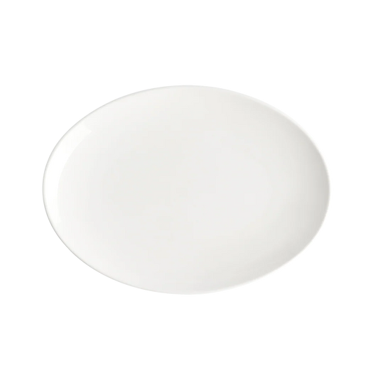 Coupe Oval Platter 10" (24/Case) – A stylish 10-inch coupe-style oval platter, perfect for serving entrées, appetizers, or shared dishes. Crafted from durable, high-quality stoneware, ideal for restaurants, cafés, catering, and contemporary table presentations.