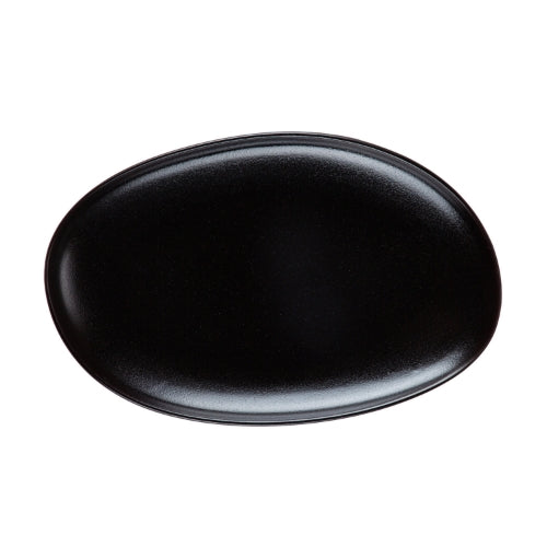 Morton Platter Lava Glaze Matte Black 12 1/4" (12/Case) – A 12 1/4-inch Morton platter featuring a striking lava glaze in matte black. Ideal for serving entrées, appetizers, or shared dishes, this durable, high-quality stoneware piece combines contemporary style with commercial-grade strength, perfect for restaurants, cafés, and catering operations.