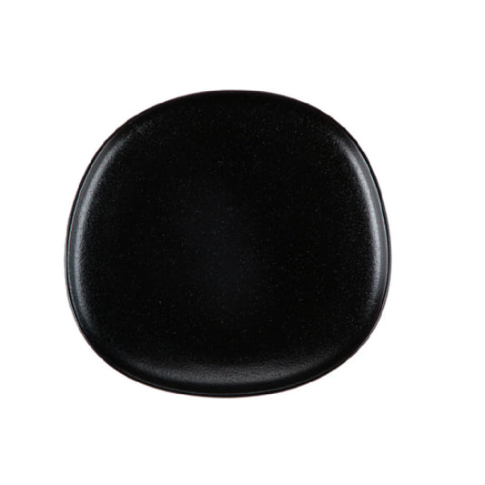 Morton Plate Lava Glaze Matte Black 11 1/2" (12/Case) – A 11 1/2-inch Morton plate featuring a striking lava glaze in matte black. Ideal for serving entrées, salads, or main courses, this durable, high-quality stoneware plate is perfect for restaurants, cafés, catering, and modern table presentations.
