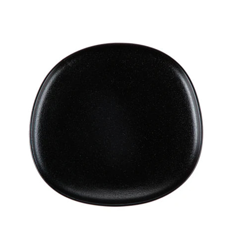 Morton Plate Lava Glaze Matte Black 7 3/8" (36/Case) – A 7 3/8-inch Morton plate with a striking lava glaze in matte black. Ideal for serving appetizers, salads, desserts, or small entrées. Crafted from durable, high-quality stoneware, perfect for restaurants, cafés, catering, and modern table presentations.
