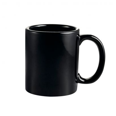 C.A.C. Black Mug 10oz 3 1/2" durable porcelain, modern design, dishwasher safe – SKU RSCAC-MUG-10-BLK-36