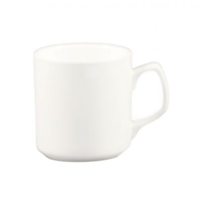 C.A.C. Royal Mug PW 12oz 3 1/2" durable porcelain, porcelain white finish, dishwasher safe – SKU RSCAC-MUG-55-P-36