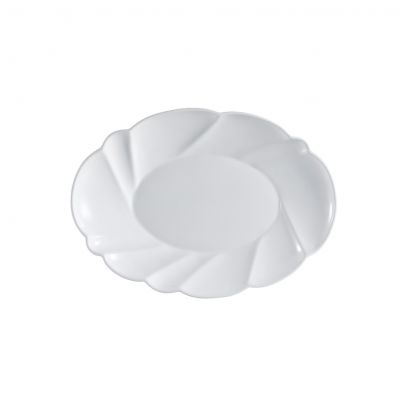 C.A.C. Scallop Shape Platter 20" durable white porcelain, elegant scalloped edge – SKU RSCAC-MX-SC20-4