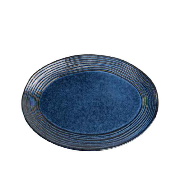 C.A.C. NEP-13-12 Neptune Platter, 11" porcelain with Starry Night Blue/Black glaze, durable and dishwasher safe – case of 12