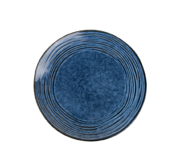 C.A.C. NEP-16-12 Neptune Plate, 10 1/2" porcelain in Starry Night Blue/Black glaze, durable and dishwasher safe – case of 12