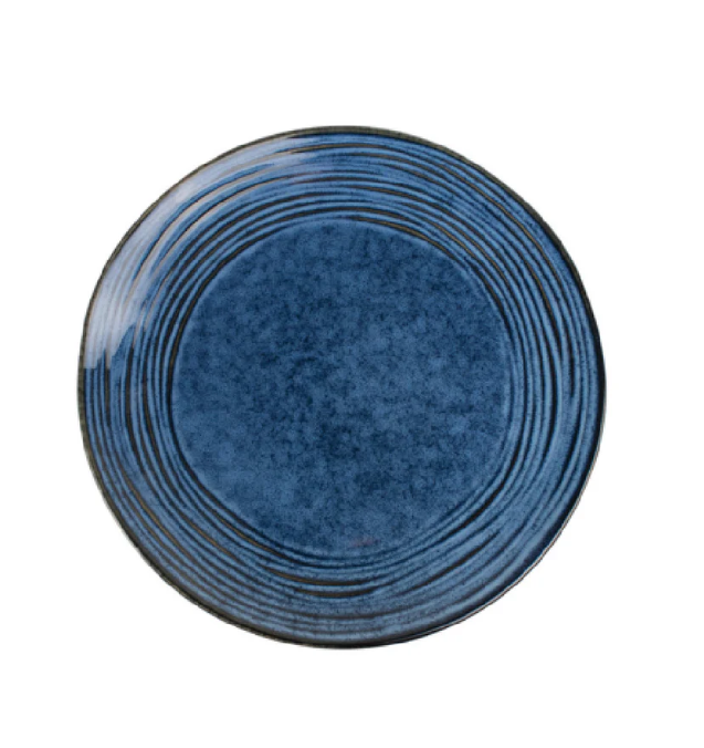 C.A.C. NEP-8-24 Neptune Plate, 8 1/4" porcelain plate in Starry Night Blue/Black glaze, durable and dishwasher safe, case of 24