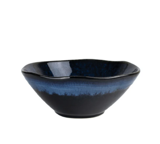 C.A.C. NEP-B7-24 Neptune Soup/Salad Bowl, 27oz porcelain in Starry Night Blue/Black glaze, durable and dishwasher safe, case of 24