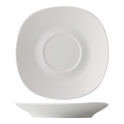 C.A.C. NGA-2-36 Square Saucer 5 3/4" durable porcelain, modern square design – case of 36