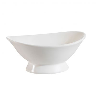C.A.C. OBF-9-24 Oval Bowl with Foot – 16 oz white porcelain serving bowl, case of 24