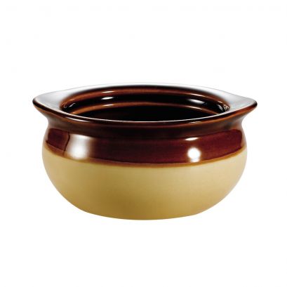 C.A.C. OC-12-C-24 Onion Soup Crock – 12 oz two-tone porcelain soup crock, case of 24