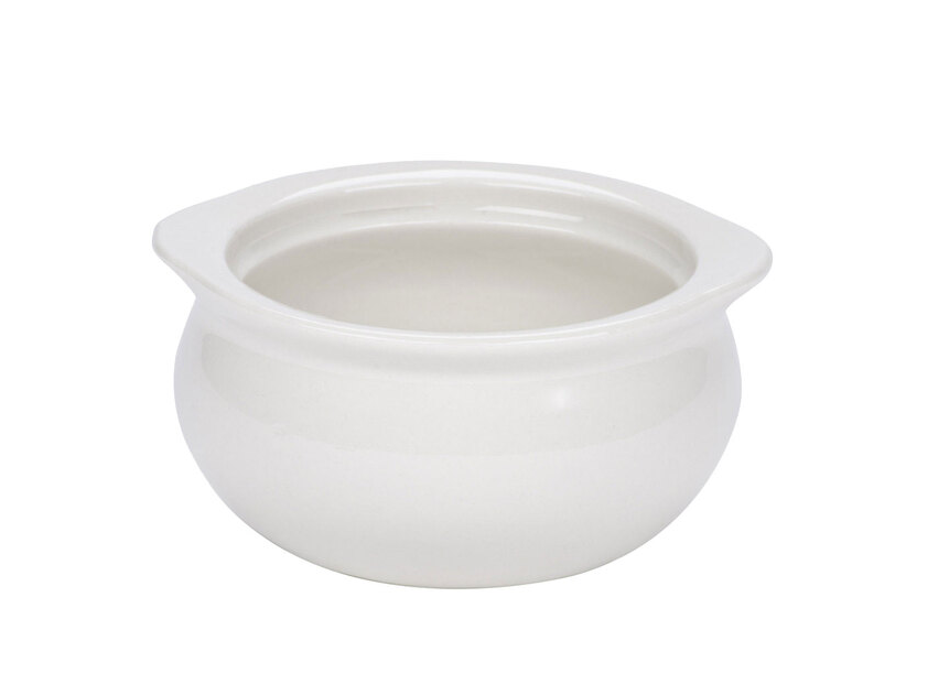 C.A.C. OC-12-W-24 Onion Soup Crock – 12 oz antique white porcelain soup crock, case of 24