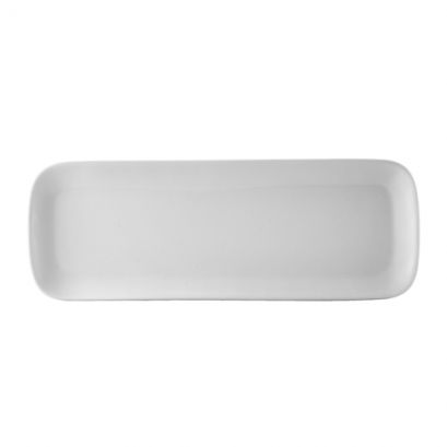 C.A.C. OXF-C412-24 Coupe Long Tray – 10 1/2" white porcelain serving tray, case of 24