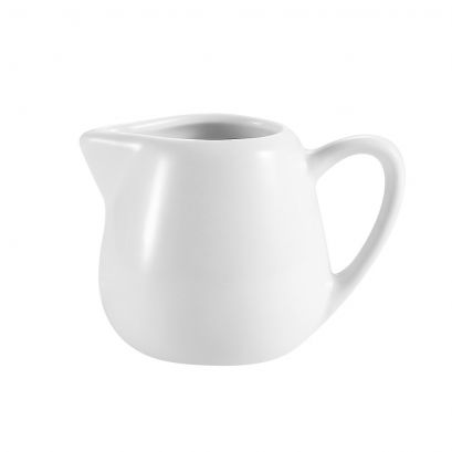 C.A.C. PC-404 Creamer with Handle – 4oz white porcelain creamer, 2 1/2" tall, 36 per case