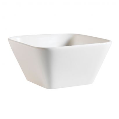 C.A.C. PLT-B6 Square Bowl – 22oz 6" white porcelain bowl, 36 per case