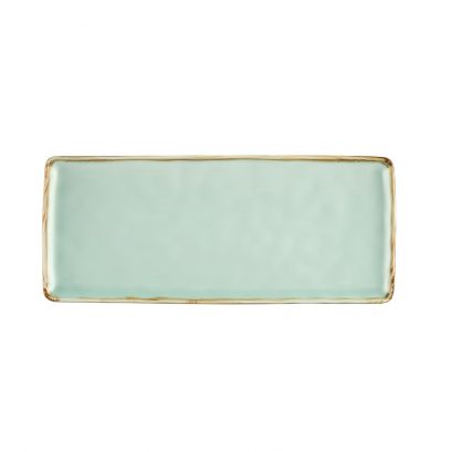 C.A.C. PMS-RT41-G Rectangular Platter – 14" light green porcelain serving plate, 12 per case