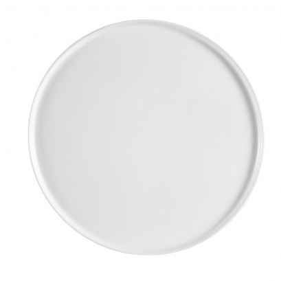 C.A.C. PP-1 14" Pizza Plate Coupe with Edge – white porcelain plate, 12 per case