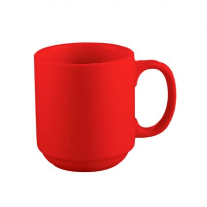 C.A.C. PRM-12-R Red Straight Stacking Mug 12oz – 36 per case