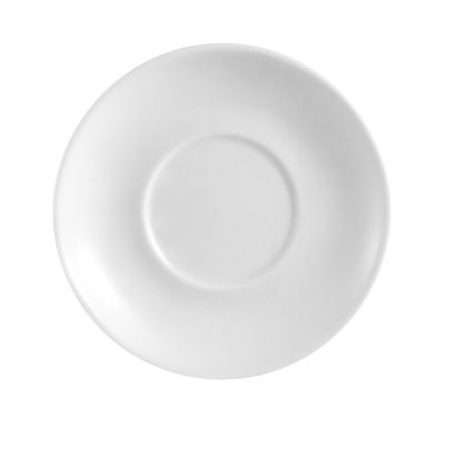C.A.C. PRM-4-P 4-inch white porcelain saucer, compatible with PRM-3-P cup, case of 36