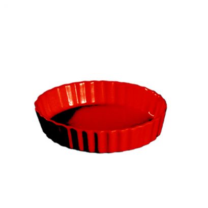 C.A.C. QCD-5-R 5-inch red round quiche dish with 5.5 oz capacity, case of 24