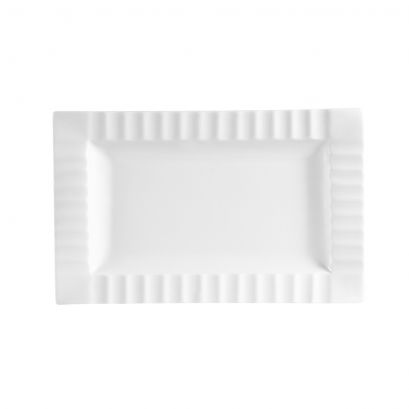 C.A.C. QE-13 12-inch rectangular platter with striped rim, case of 12