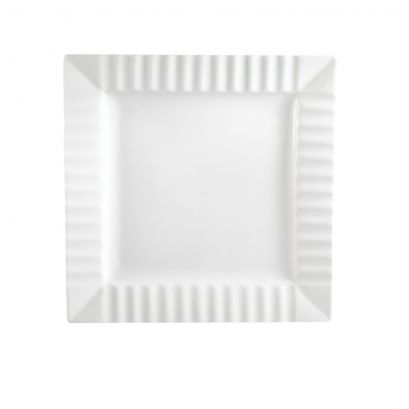 C.A.C. QE-16 10 1/4-inch square plate with striped rim, case of 12