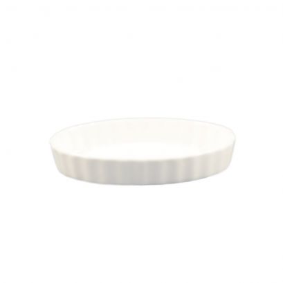 C.A.C. QSV-8 8-inch oval fluted dish with 12.5 oz capacity, case of 24