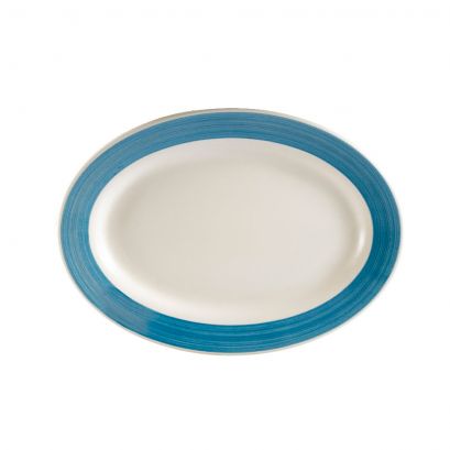 C.A.C. R-12-BLU R.E. blue oval platter, 10 3/8-inch, case of 24