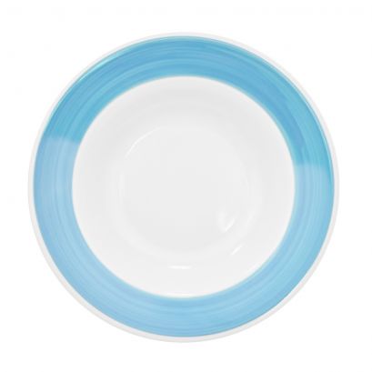 C.A.C. R-125-BLU 30oz blue pasta bowl with 12 3/4-inch diameter, case of 12