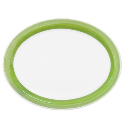 C.A.C. R-12NR-G N.R. green oval platter, 9 1/2-inch, case of 24