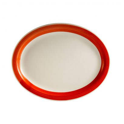C.A.C. R-12NR-R N.R. red oval platter, 9 1/2-inch, case of 24