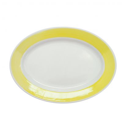 C.A.C. R-13-Y R.E. yellow oval platter, 11 1/2-inch, case of 12