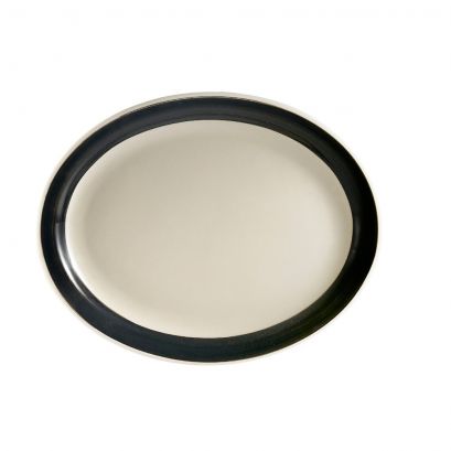 C.A.C. R-13NR-BLK N.R. black oval platter, 11 1/2-inch, case of 12