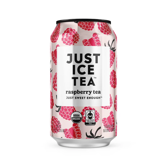 12oz Just Ice Tea Can Raspberry Black Tea Refreshing Drink