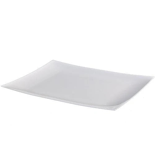 Rectangles Pearl Plates in 7-inch, 9-inch, and 11.75-inch sizes, perfect for serving meals at weddings, events, or parties with a sleek and elegant pearl finish