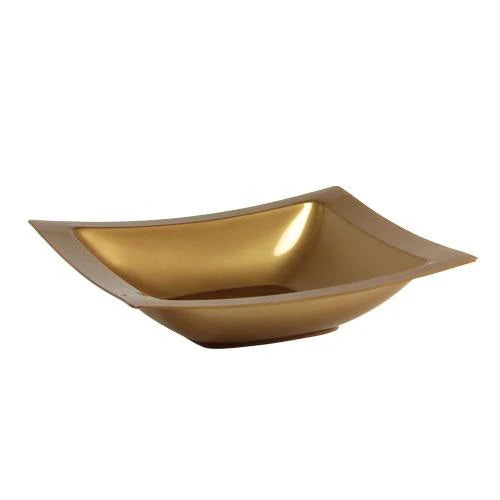 Rectangles Gold Bowls in 5oz and 12oz sizes, ideal for serving soups, salads, and desserts at weddings, formal gatherings, and upscale events