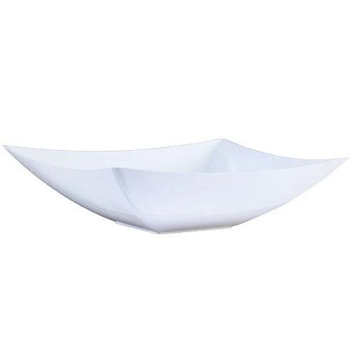 Set of two 128oz pearl-colored rectangular serving bowls, perfect for stylishly presenting salads, punch, and large dishes at upscale events, weddings, and family gatherings.
