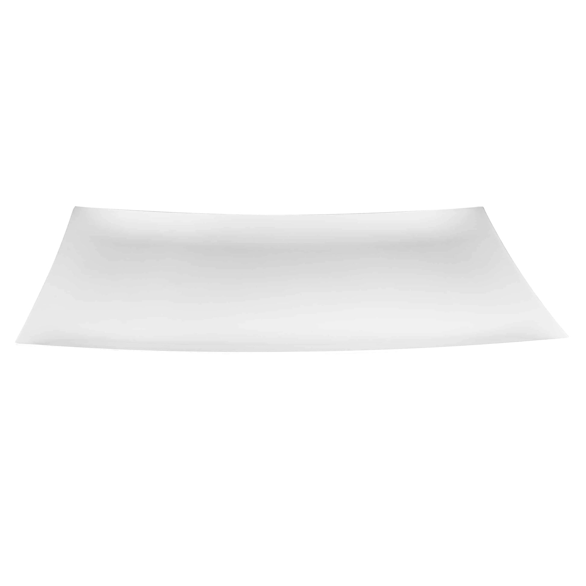 12"x18" pearl-colored rectangular serving tray, ideal for displaying appetizers, desserts, or gourmet dishes at elegant events, parties, and weddings.