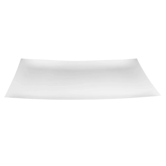 12"x18" pearl-colored rectangular serving tray, ideal for displaying appetizers, desserts, or gourmet dishes at elegant events, parties, and weddings.