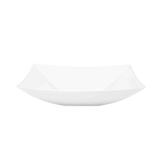 64oz pearl-colored rectangular serving bowl ideal for medium portions of salads, pasta, or side dishes at elegant events, parties, and formal gatherings.