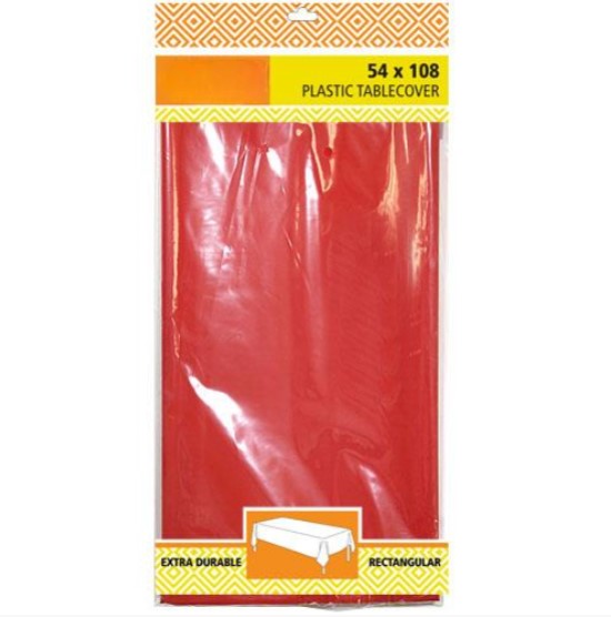 54" x 108" tablecover in White, Blue, Red, Silver, Gold, Black, Pink, and Ivory. Durable and disposable, perfect for weddings, parties, and events. Adds a vibrant touch to any occasion.