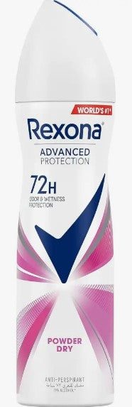 Rexona Antiperspirant Deodorant Spray – Powder Dry, 200 mL for all-day sweat and odor protection with a soft, fresh powder scent