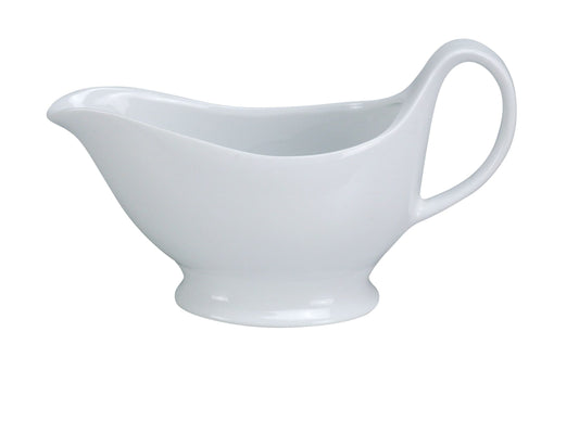 Yanco Sauce Boat SB-8 is a stylish and practical addition to any dining setting. Featuring a sleek curved design, this sauce boat enhances presentation while ensuring effortless pouring. Crafted from durable porcelain with a smooth white glaze, it offers excellent resistance to scratches and temperature variations. Ideal for serving gravies, dressings, and sauces, this elegant piece is perfect for both classic and contemporary interiors. 