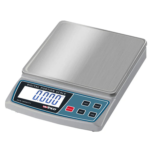 Winco SCAL-D22, 22 Lb, NSF, Battery/AC Digital Portion Control Scale