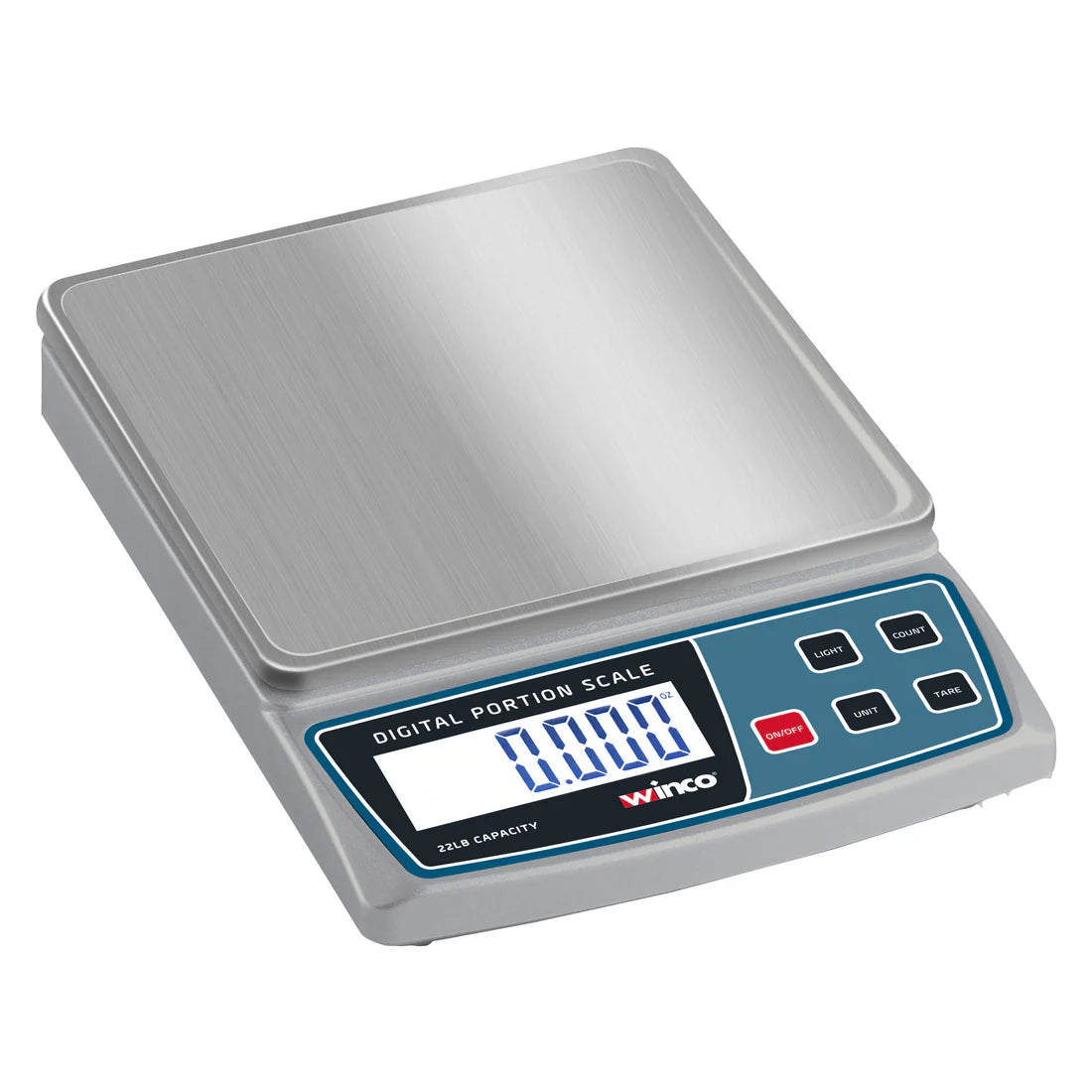 Winco SCAL-D22, 22 Lb, NSF, Battery/AC Digital Portion Control Scale