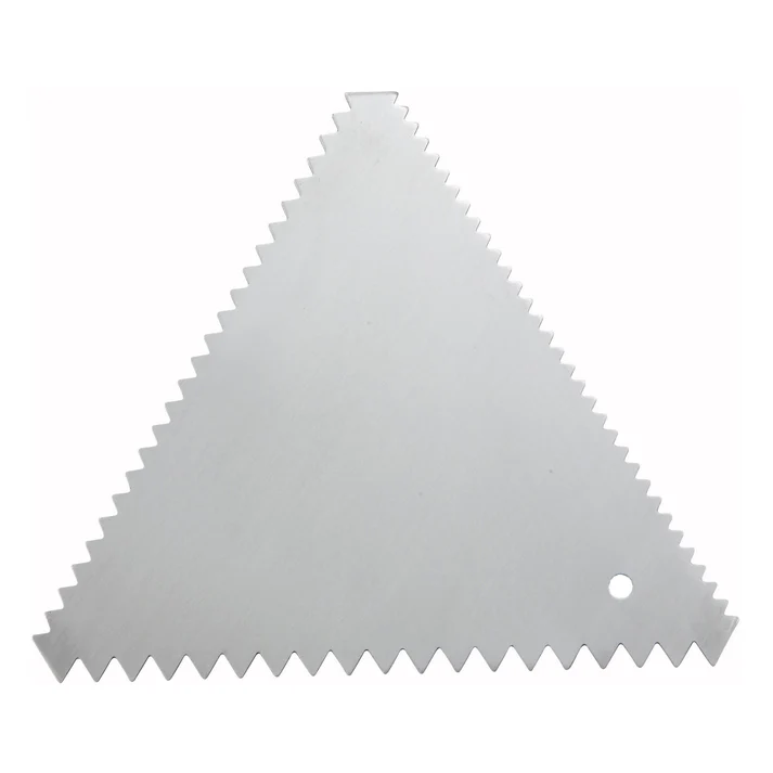  Cake Decorating Combs 6pcs/pk this decorating comb has fine, medium, and coarse jagged teeth edges that are perfect for creating attractive and precise designs on cakes and pastries. Thanks to its hanging hole, this triangle decorating comb set can be stored easily for convenient access. A great addition to any bakery, restaurant, or cafe.