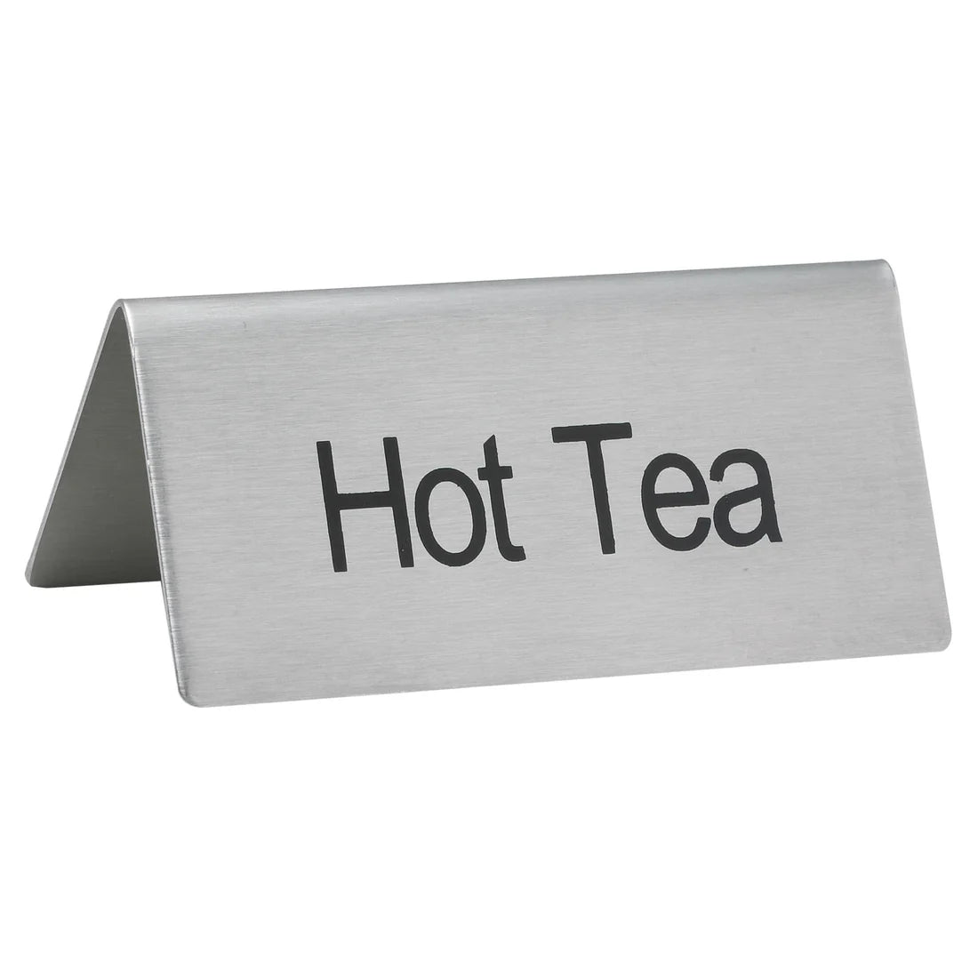 Winco SGN-100 to SGN-106, Stainless Steel Blank, Hot Tea, Decaf, Coffee, Hot Water, Iced Tea, Sanitized Tent Sign- Restaurant Kitchen, Buffet Stations, Catering Services